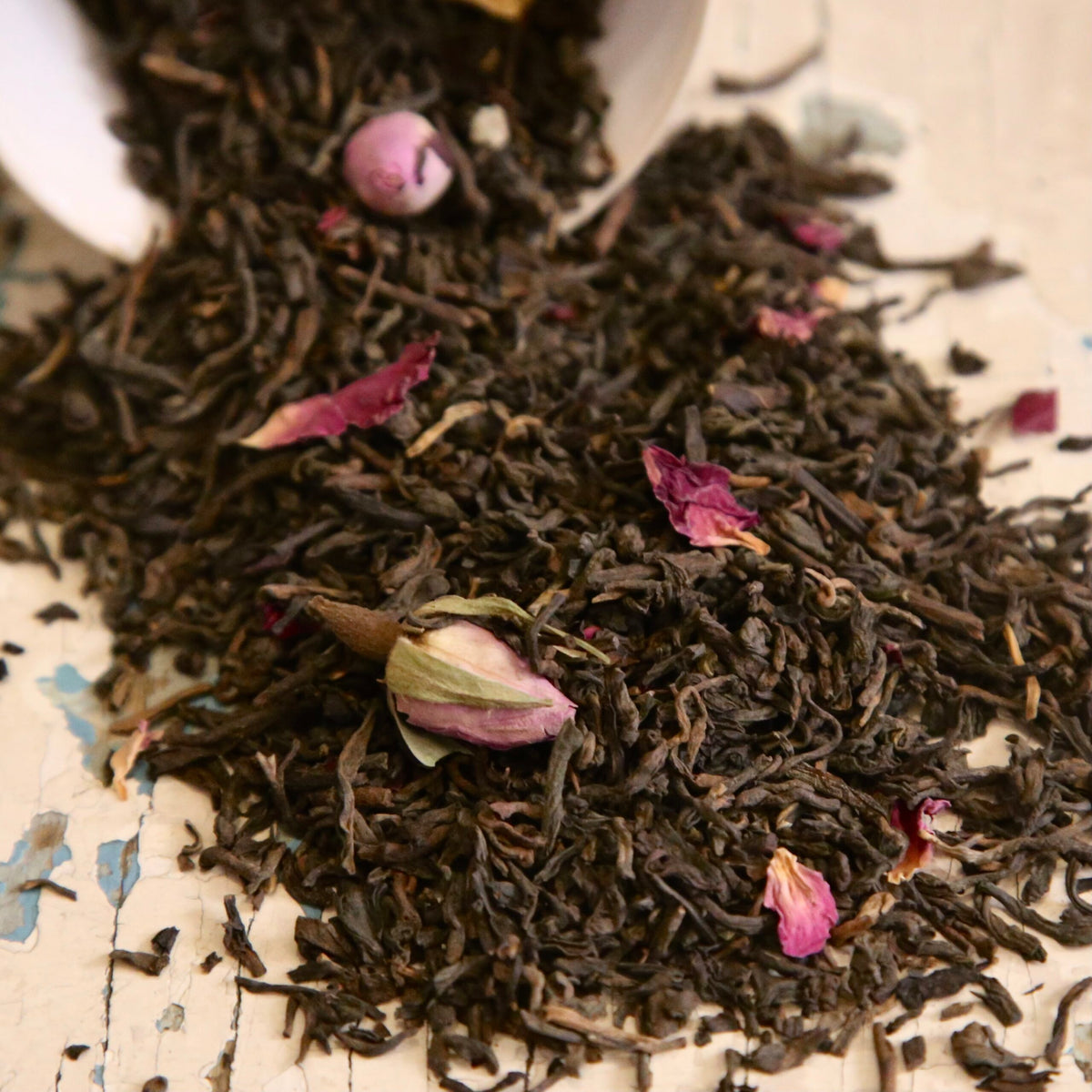 Fekete tea Pu Erh rózsa bimbó és szirmok - 50g