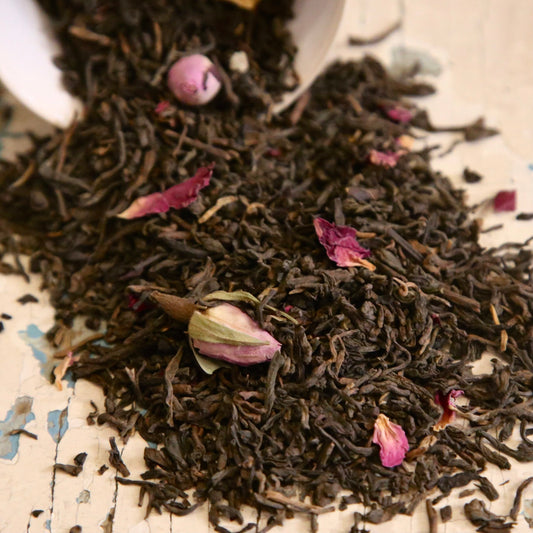 Fekete tea Pu Erh rózsa bimbó és szirmok - 50g